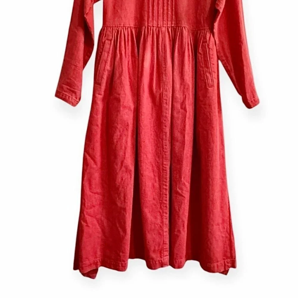 "I.S." ISSEY SPORT Red Midi Dress, Size M,  Rare from Vintage 80S - Picture 5 of 16